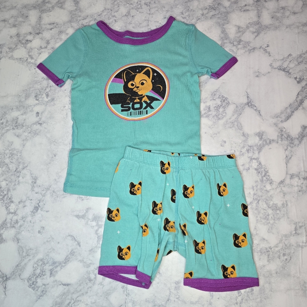 Disney Lightyear Sox Pajamas 5T Teal Purple Shortsleeve Shorts Set